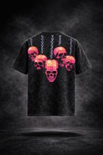Hanging Skulls Acid Wash Oversized Tee